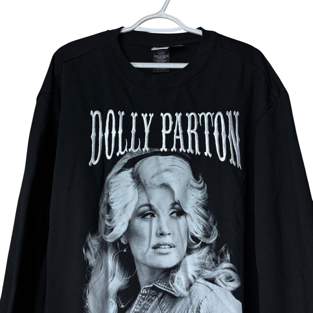 Dolly Parton Licensed Men's size Extra Large Black Crew Neck Sweater Country - Picture 6 of 7